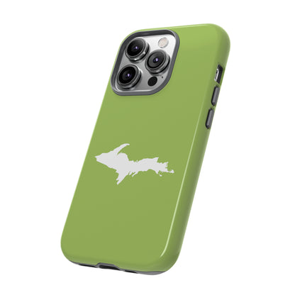 Michigan Upper Peninsula Tough Phone Case (Gooseberry Green w/ UP Outline) | Apple iPhone