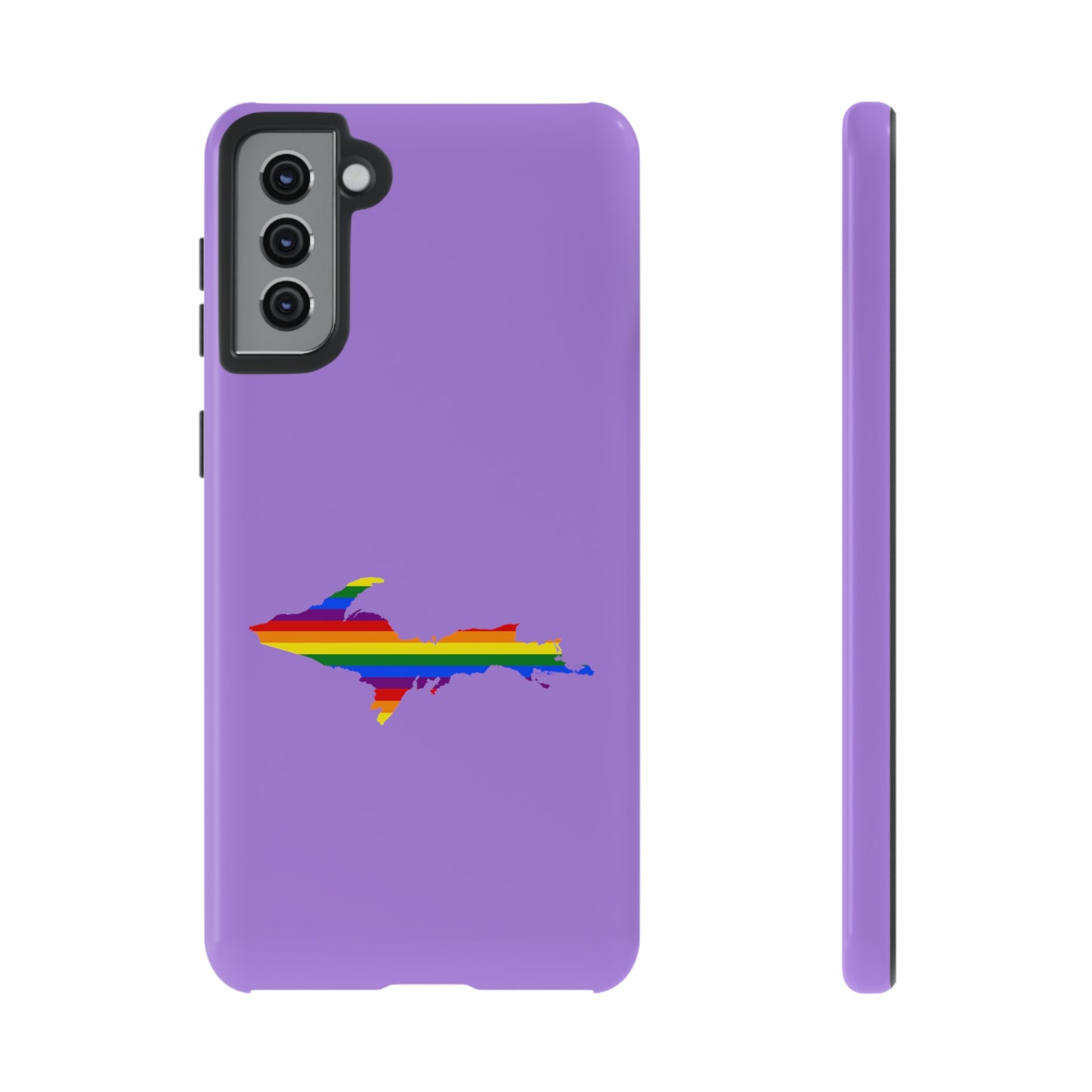 Michigan Upper Peninsula Tough Phone Case (Lavender w/ UP Pride Flag Outline) | Samsung & Pixel Android