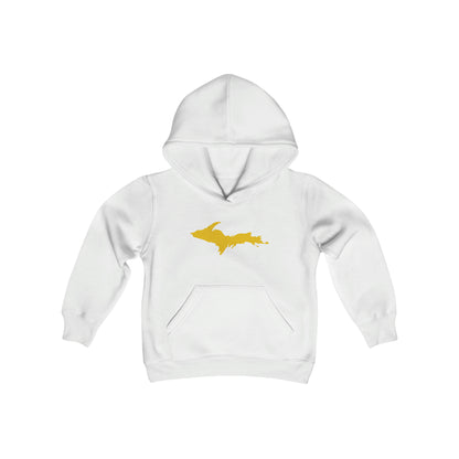 Michigan Upper Peninsula Hoodie (w/ Gold UP Outline)| Unisex Youth