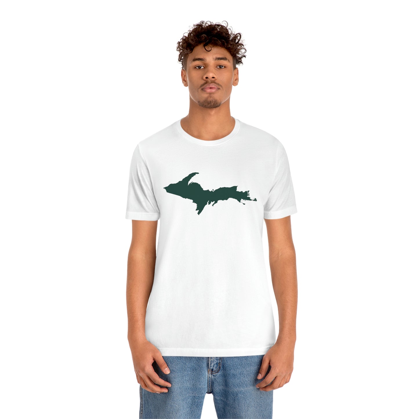 Michigan Upper Peninsula T-Shirt (w/ Green UP Outline) | Unisex Standard Fit