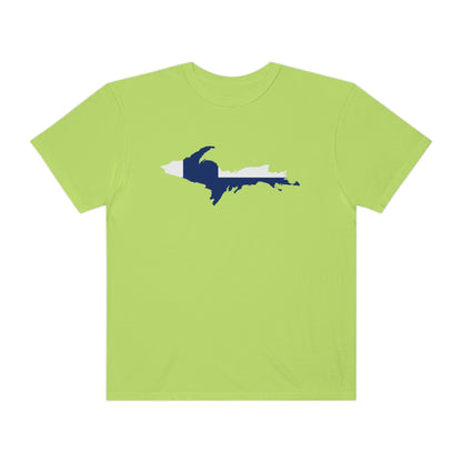 Michigan Upper Peninsula T-Shirt (w/ UP Finland Flag Outline) | Unisex Garment-Dyed