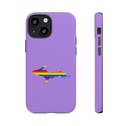 Michigan Upper Peninsula Tough Phone Case (Lavender w/ UP Pride Flag Outline) | Apple iPhone