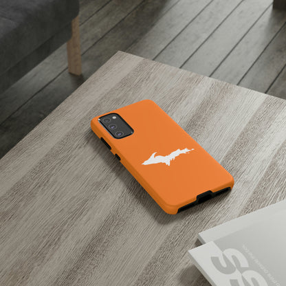 Michigan Upper Peninsula Tough Phone Case (Orange w/ UP Outline) | Samsung & Pixel Android