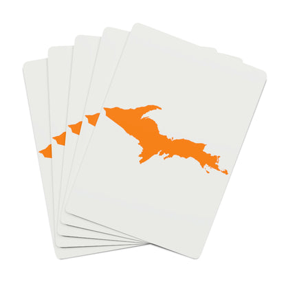 Michigan Upper Peninsula Poker Cards (Birch Bark White w/ UP Quebec Flag Outline)