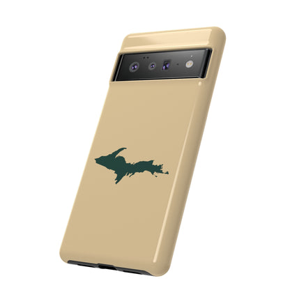 Michigan Upper Peninsula Tough Phone Case (Maple Color w/ Green UP Outline) | Samsung & Pixel Android