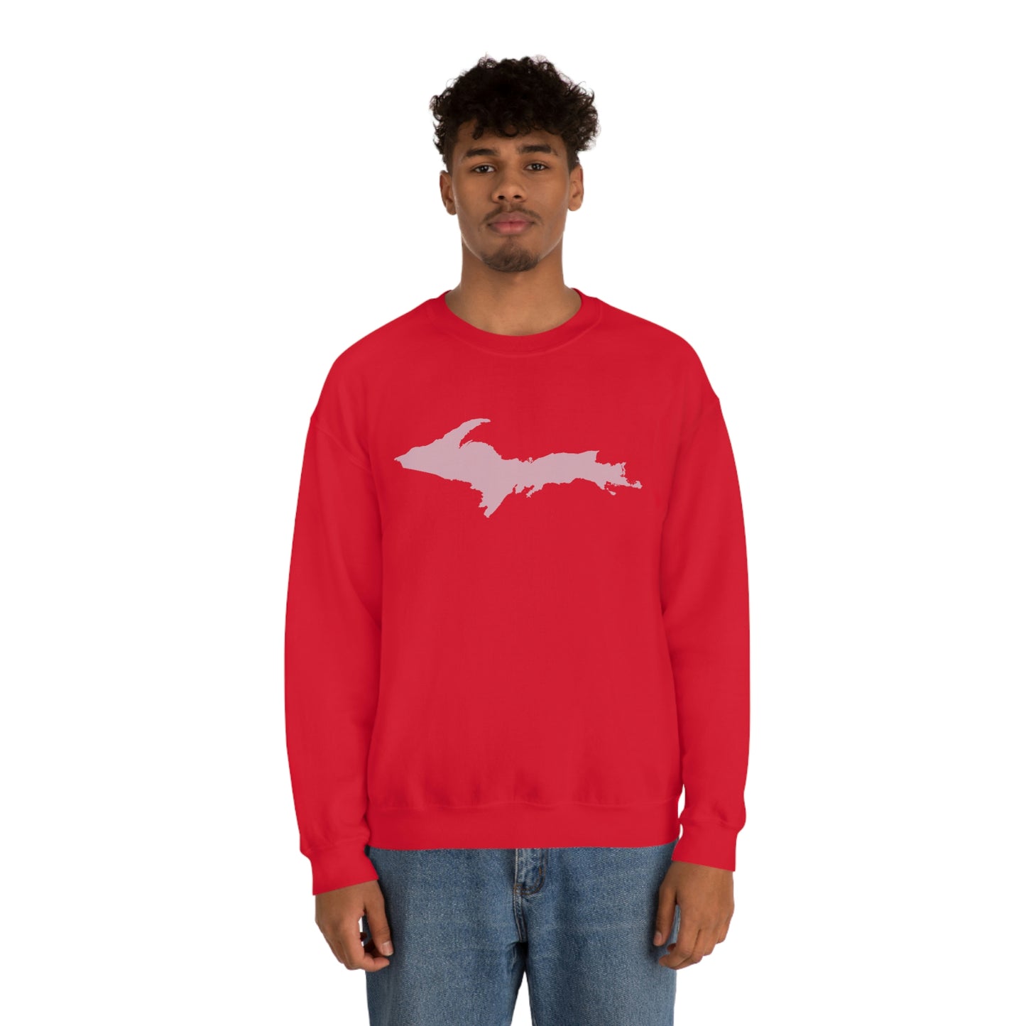 Michigan Upper Peninsula Sweatshirt (w/ Pink UP Outline) | Unisex Standard