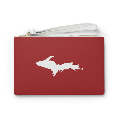 Michigan Upper Peninsula Clutch Bag (Thimbleberry Red w/UP Outline)