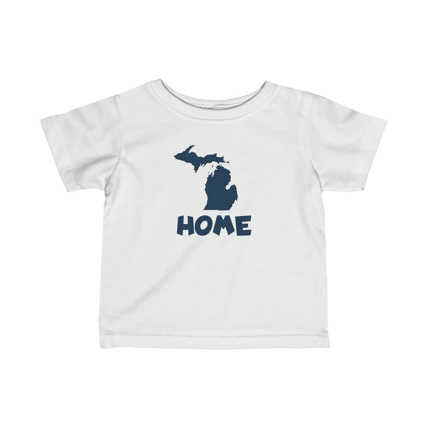 Michigan 'Home' T-Shirt (Whimsical Sans Font) |  Infant Short Sleeve