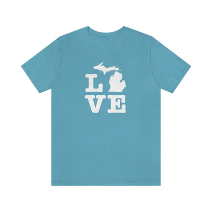 Michigan 'Love' T-Shirt (Typewriter Font) | Unisex Standard Fit