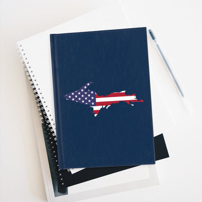 Michigan Upper Peninsula Hardcover Journal (w/ UP USA Flag Outline) | Navy