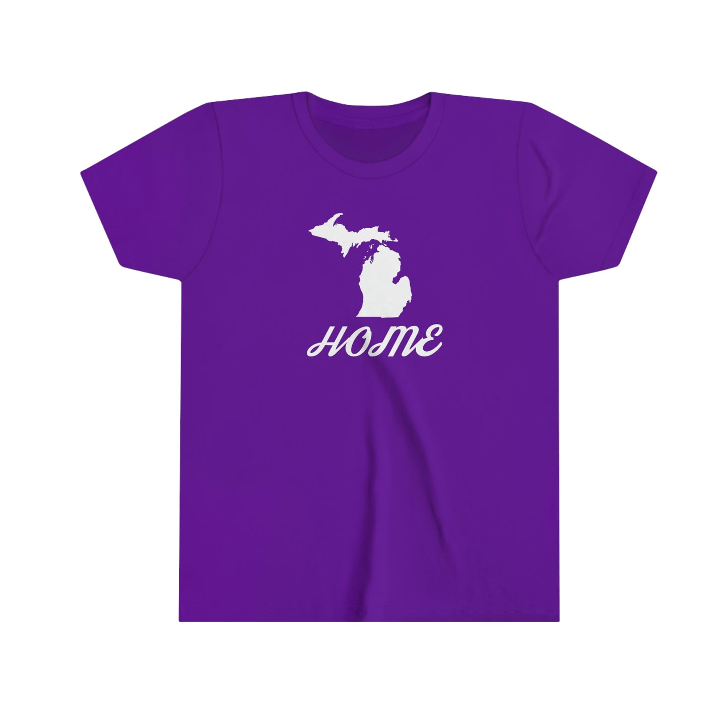 Michigan 'Home' T-Shirt (Retro Script Font) | Youth Short Sleeve