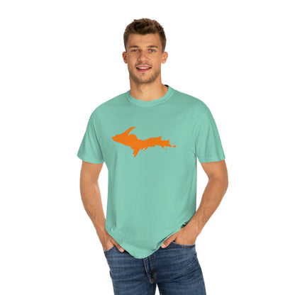 Michigan Upper Peninsula T-Shirt (w/ Orange UP Outline) | Unisex Garment-Dyed