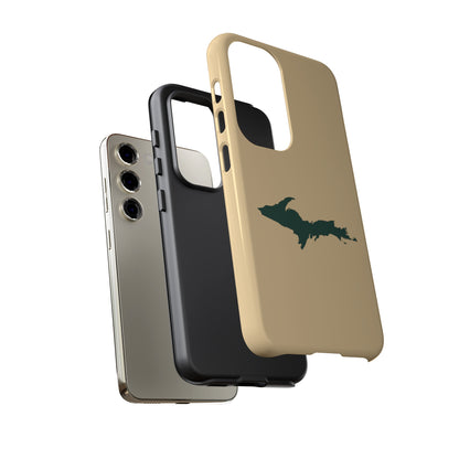 Michigan Upper Peninsula Tough Phone Case (Maple Color w/ Green UP Outline) | Samsung & Pixel Android