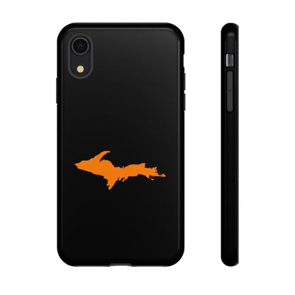 Michigan Upper Peninsula Tough Phone Case (Black w/ Orange UP Outline) | Apple iPhone