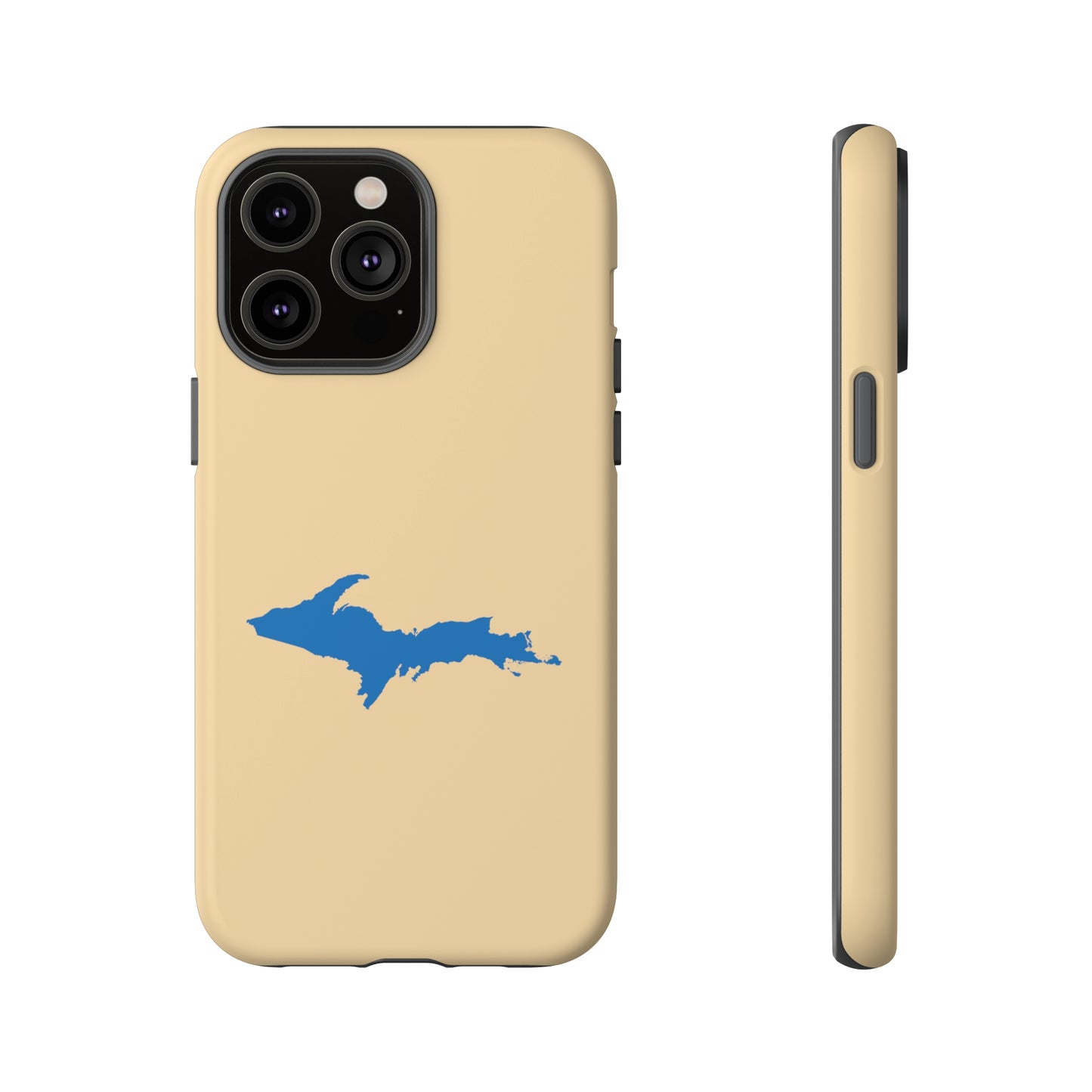 Michigan Upper Peninsula Tough Phone Case (Maple Color w/ Azure UP Outline) | Apple iPhone