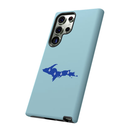 Michigan Upper Peninsula Tough Phone Case ('58 Caddie Blue w/ UP Quebec Flag Outline) | Samsung & Pixel Android