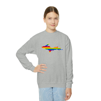 Michigan Upper Peninsula Youth Sweatshirt (w/ UP Pride Flag Outline)