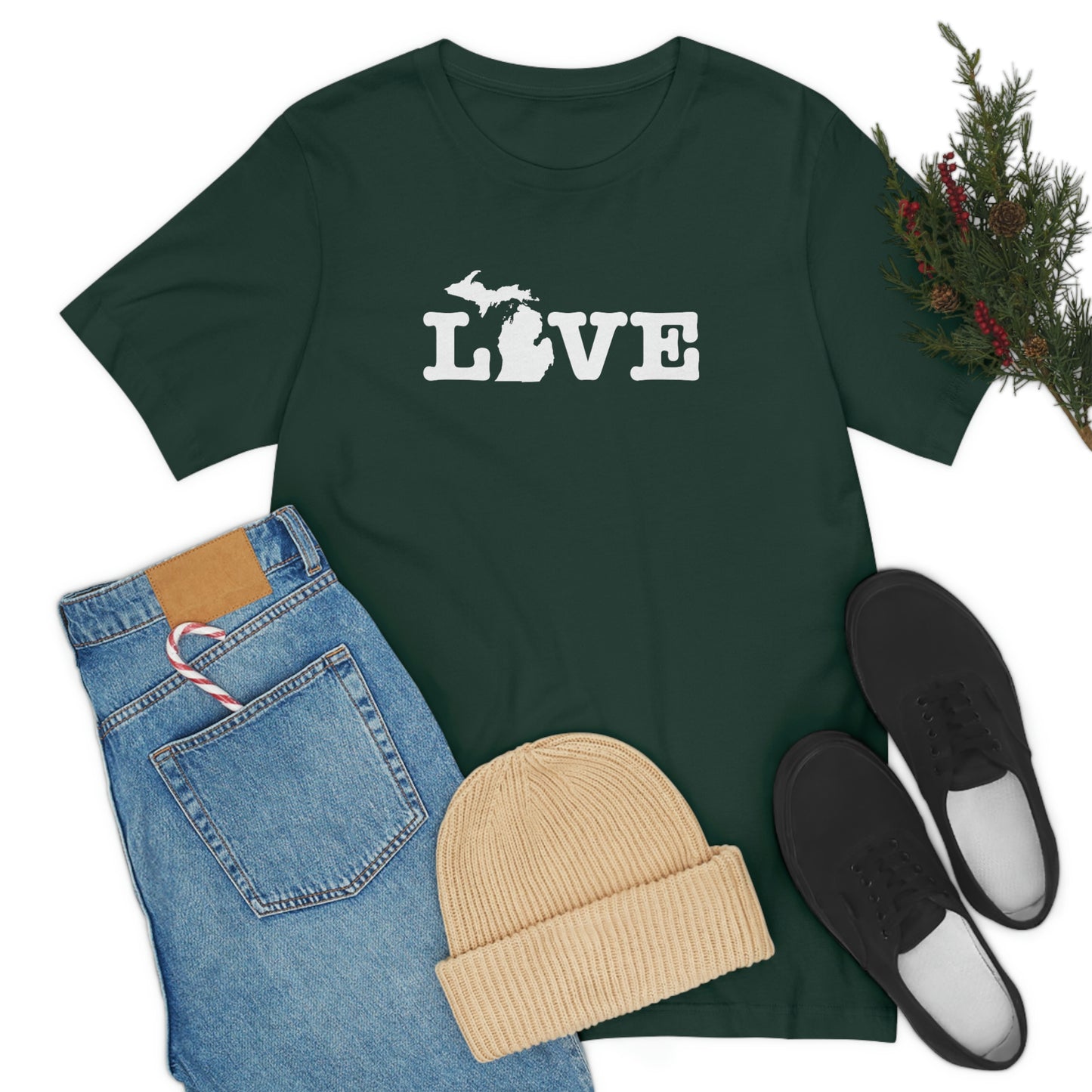 Michigan 'Love' T-Shirt (Typewriter Font) | Unisex Standard Fit