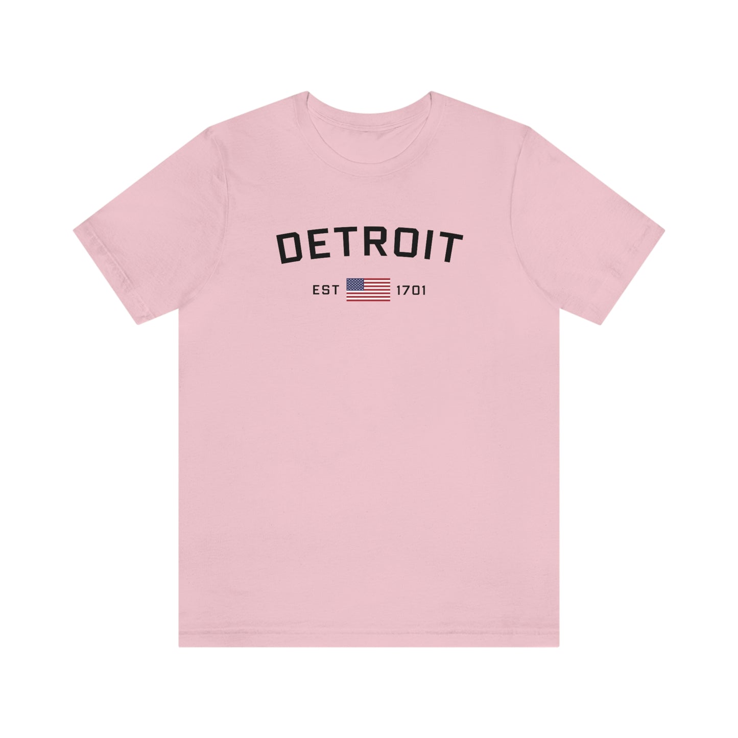 'Detroit Est 1701' T-Shirt (w/ United States Flag) | Unisex Standard Fit