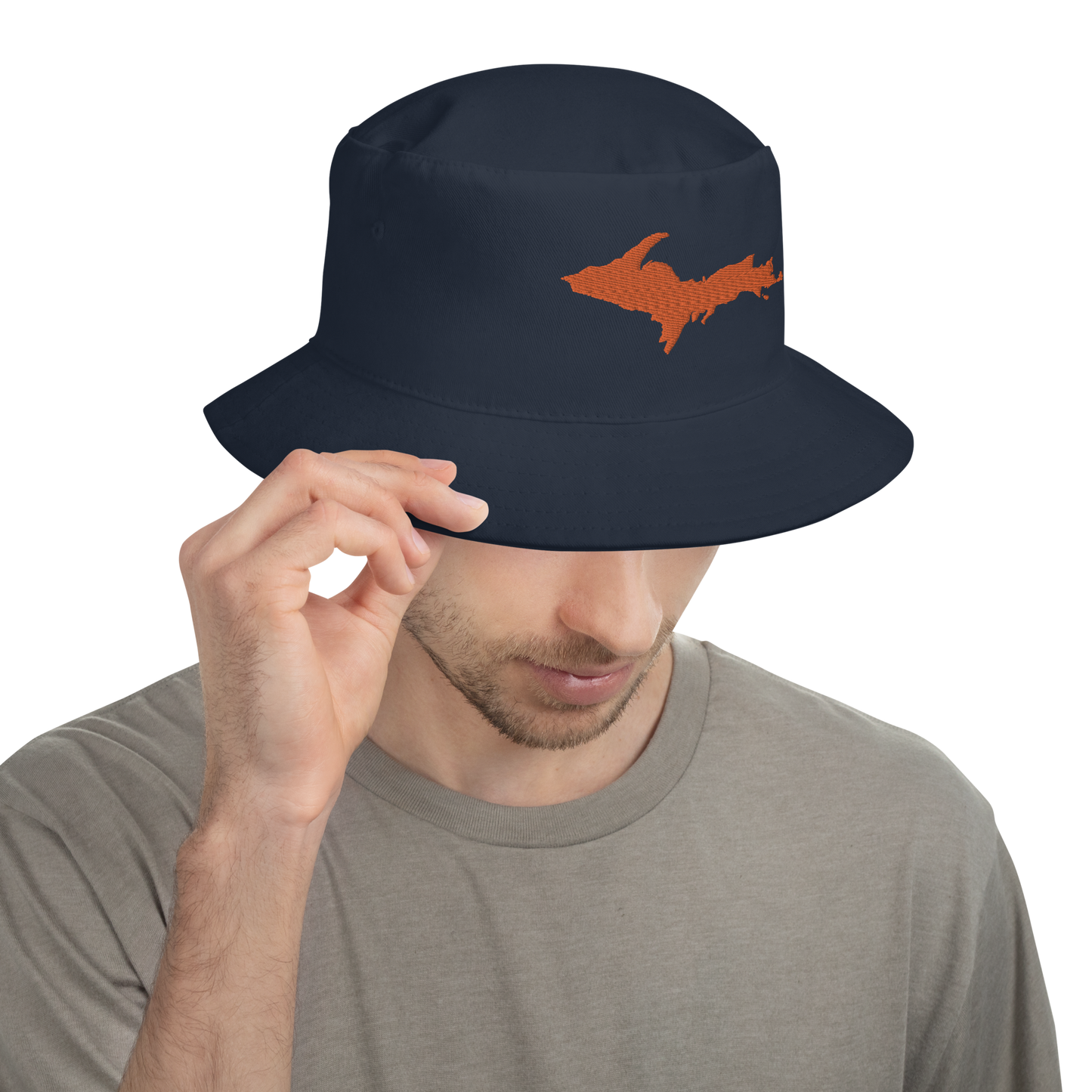 Michigan Upper Peninsula Bucket Hat (w/ Orange UP Outline)