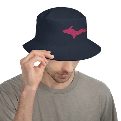 Michigan Upper Peninsula Bucket Hat (w/ Pink UP Outline)