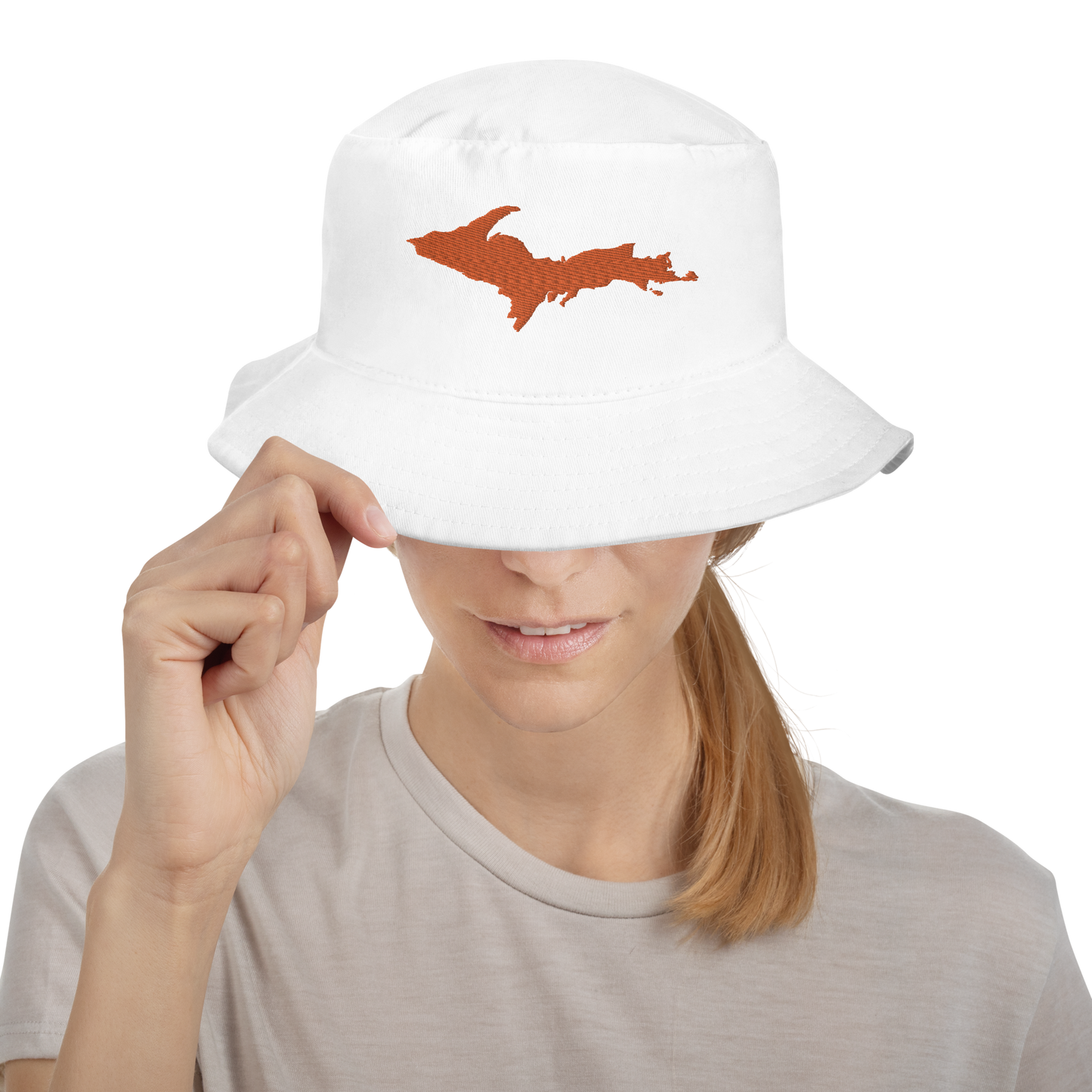 Michigan Upper Peninsula Bucket Hat (w/ Orange UP Outline)