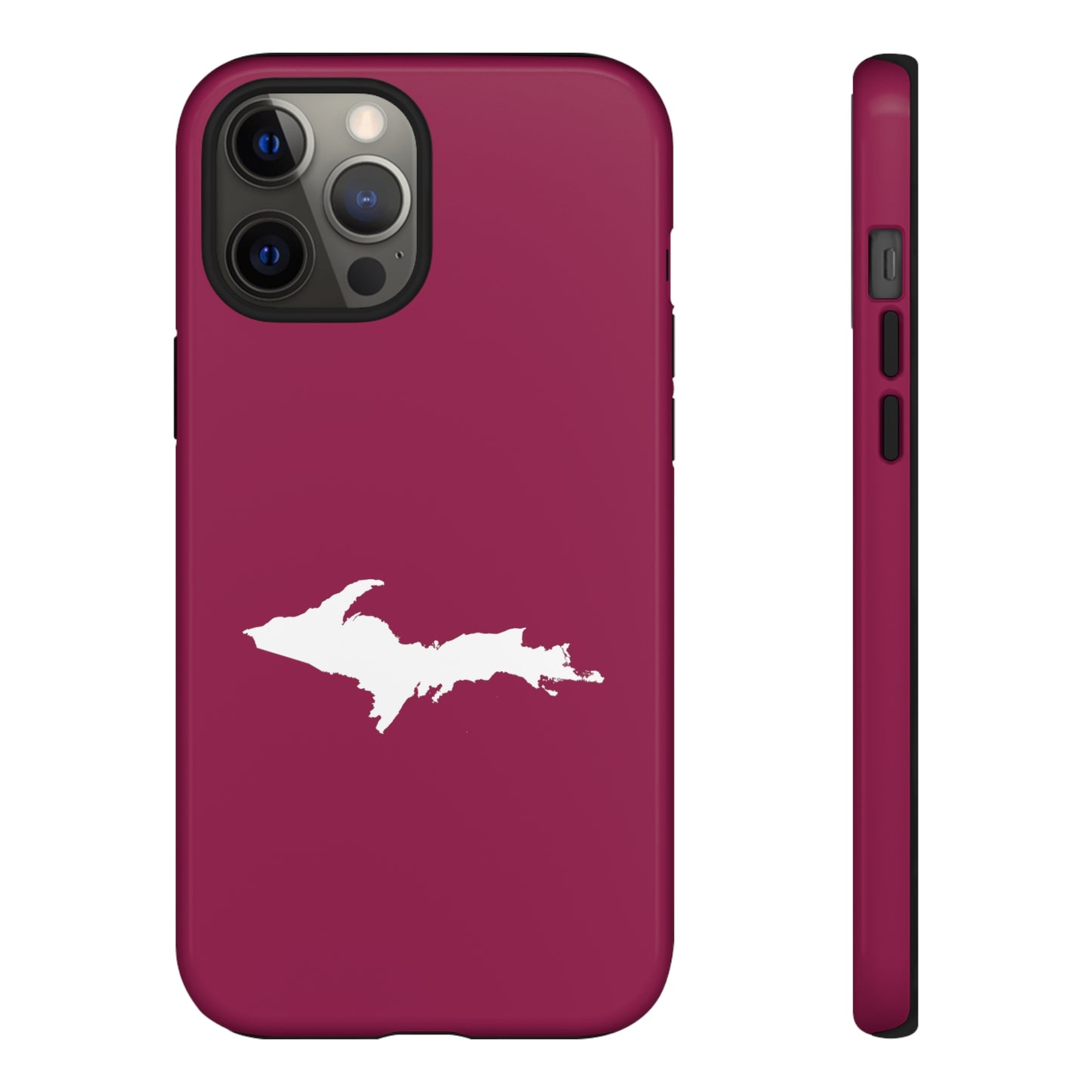 Michigan Upper Peninsula Tough Phone Case (Ruby Red w/ UP Outline) | Apple iPhone