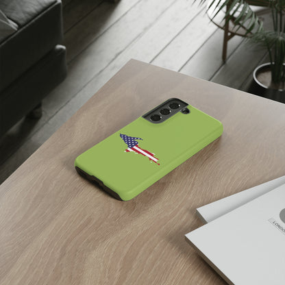 Michigan Upper Peninsula Tough Phone Case (Gooseberry Green w/ UP USA Flag Outline) | Samsung & Pixel Android