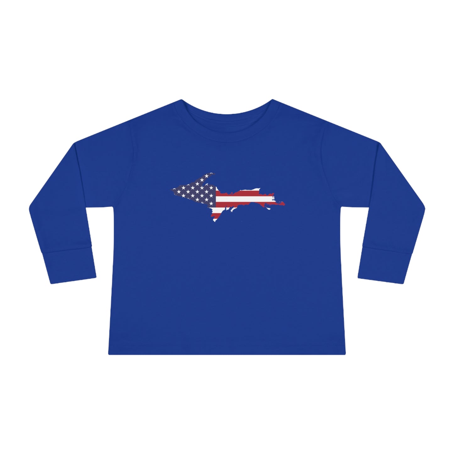 Michigan Upper Peninsula T-Shirt (w/ UP USA Flag Outline) | Toddler Long Sleeve