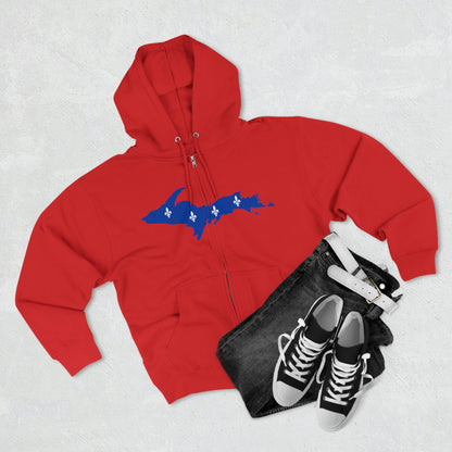 Michigan Upper Peninsula Full-Zip Hoodie (w/ UP Quebec Flag Outline)