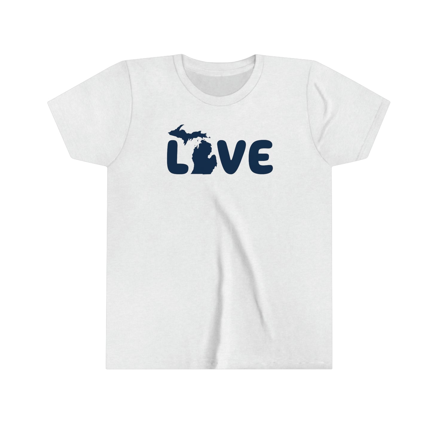 Michigan 'Love' T-Shirt (Rounded Children's Font) | Youth Short Sleeve