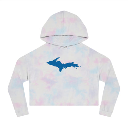 Michigan Upper Peninsula Hoodie (w/ Azure UP Outline) | Lightweight Cropped