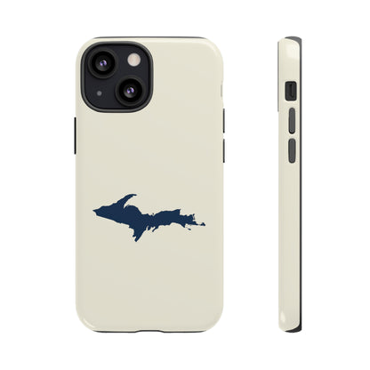 Michigan Upper Peninsula Tough Phone Case (Ivory w/ UP Outline) | Apple iPhone