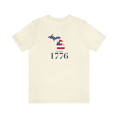 Michigan '1776' T-Shirt (Didone Font w/ MI USA Flag Outline) | Unisex Standard Fit