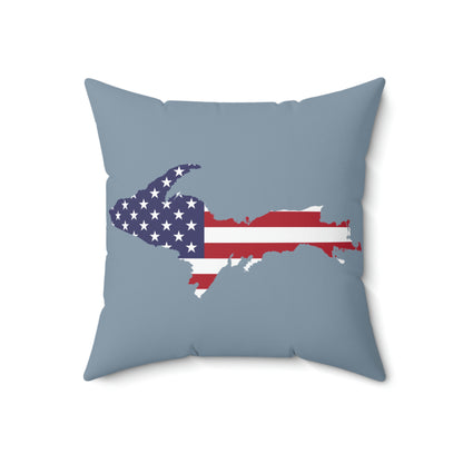 Michigan Upper Peninsula Accent Pillow (w/ UP USA Flag Outline) | B-24 Liberator Grey