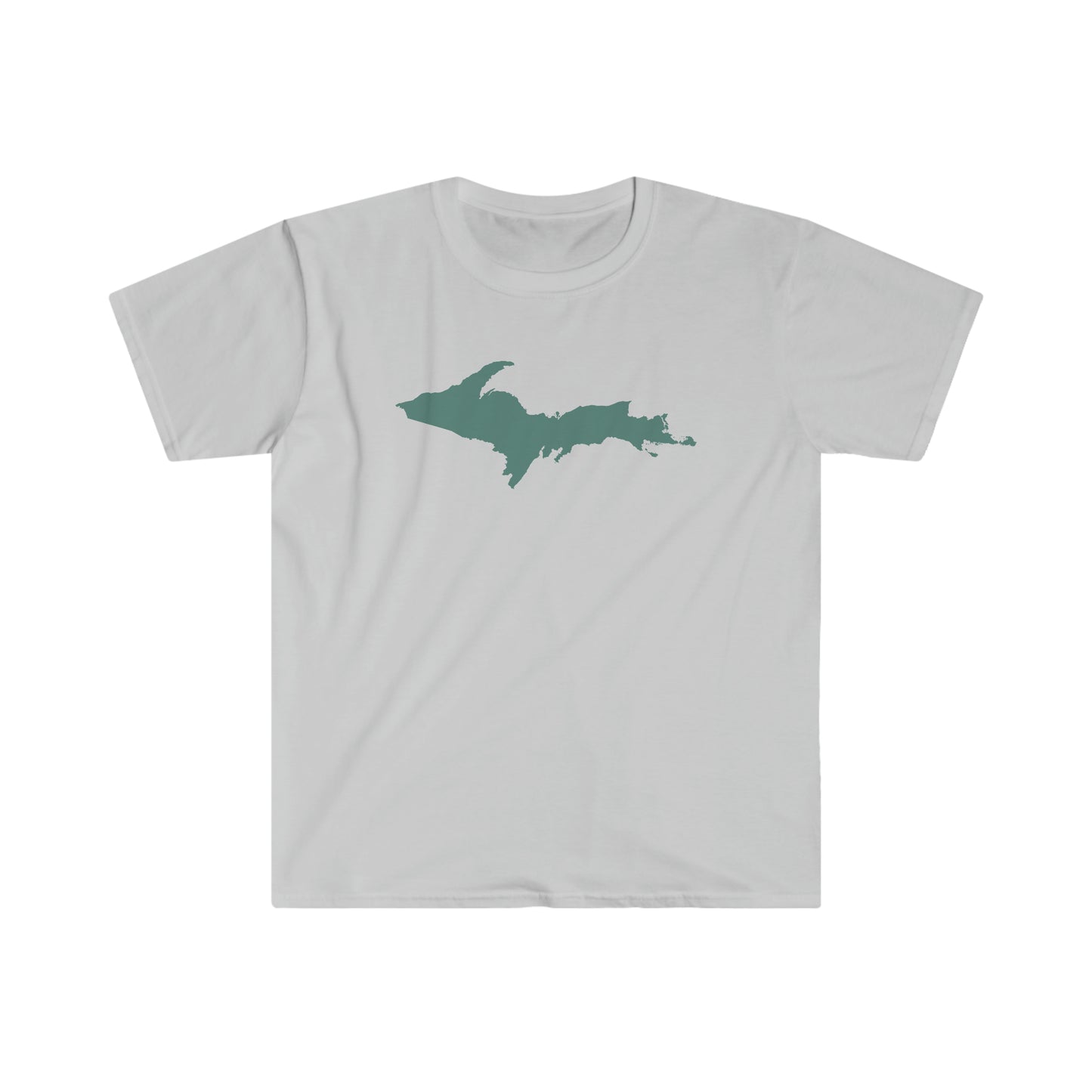 Michigan Upper Peninsula T-Shirt (w/ Copper Green UP Outline) | Unisex Budget