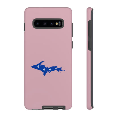 Michigan Upper Peninsula Tough Phone Case (Pink w/ UP Quebec Flag Outline) | Samsung & Pixel Android