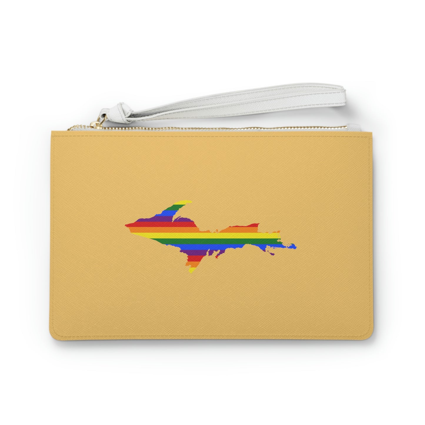 Michigan Upper Peninsula Clutch Bag (Citrine w/ UP Pride Flag Outline)