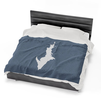 Michigan Upper Peninsula Plush Blanket (w/ UP Outline) | B-24 Liberator Grey