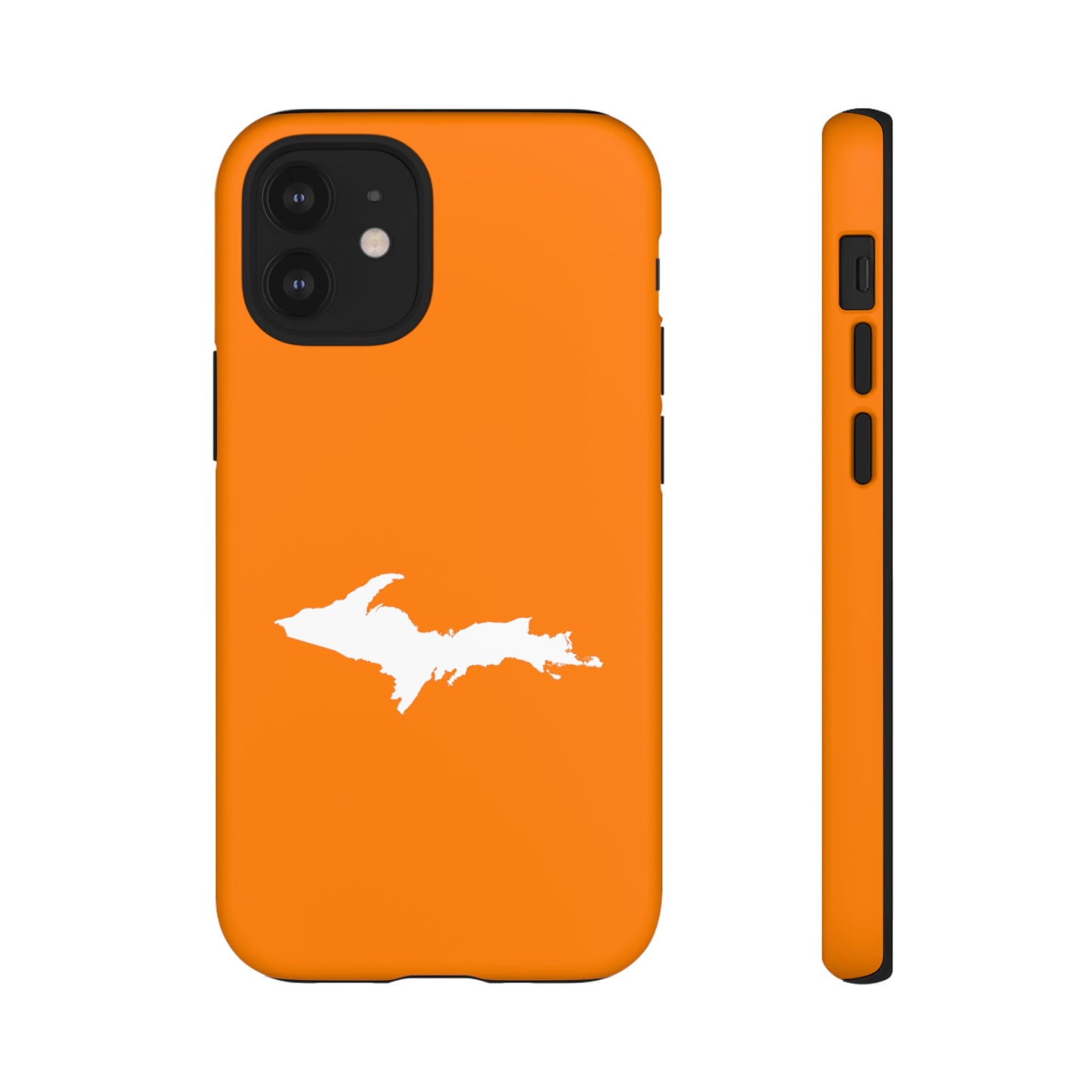 Michigan Upper Peninsula Tough Phone Case (Orange w/ UP Outline) | Apple iPhone