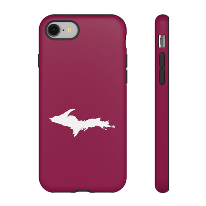 Michigan Upper Peninsula Tough Phone Case (Ruby Red w/ UP Outline) | Apple iPhone