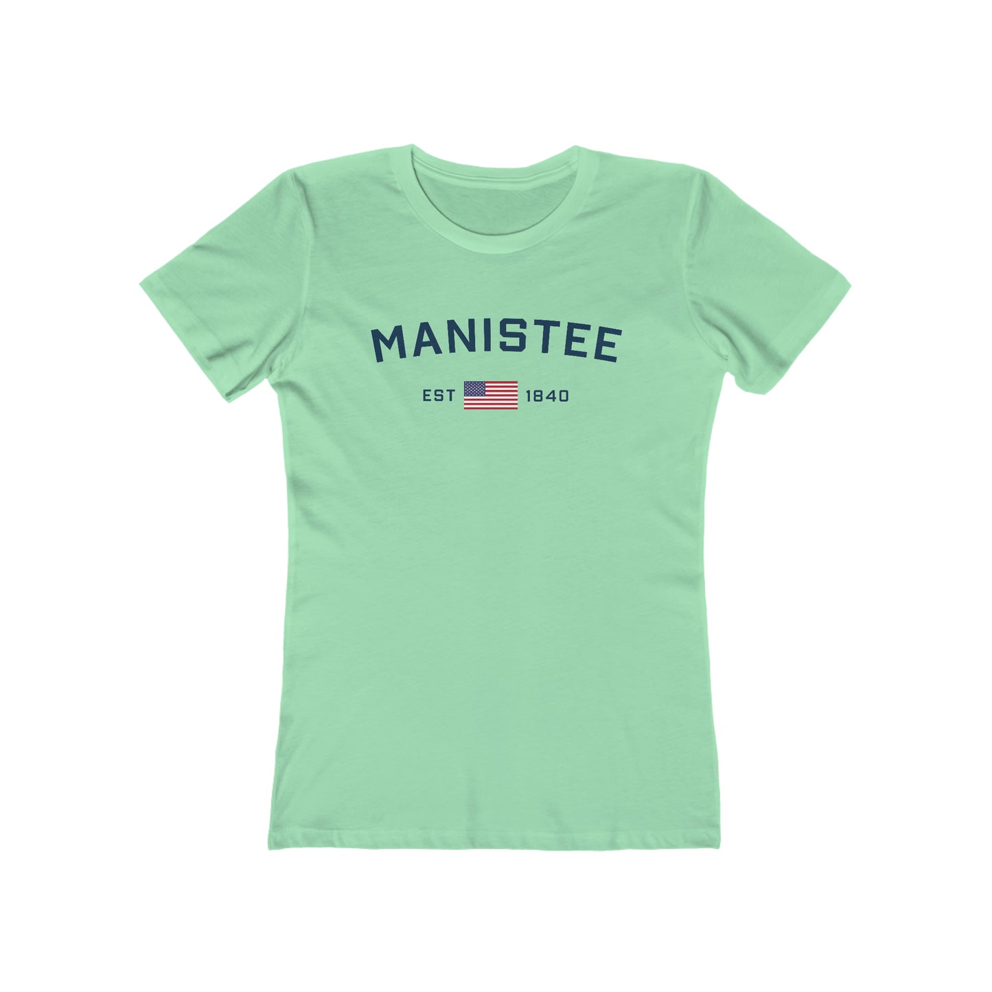 'Manistee EST 1840' (w/USA Flag Outline) | Women's Boyfriend Cut