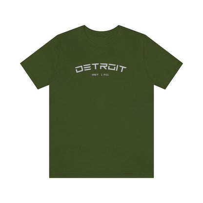 'Detroit Est. 1701' Electric Font T-Shirt | Unisex Standard Fit - Circumspice Michigan