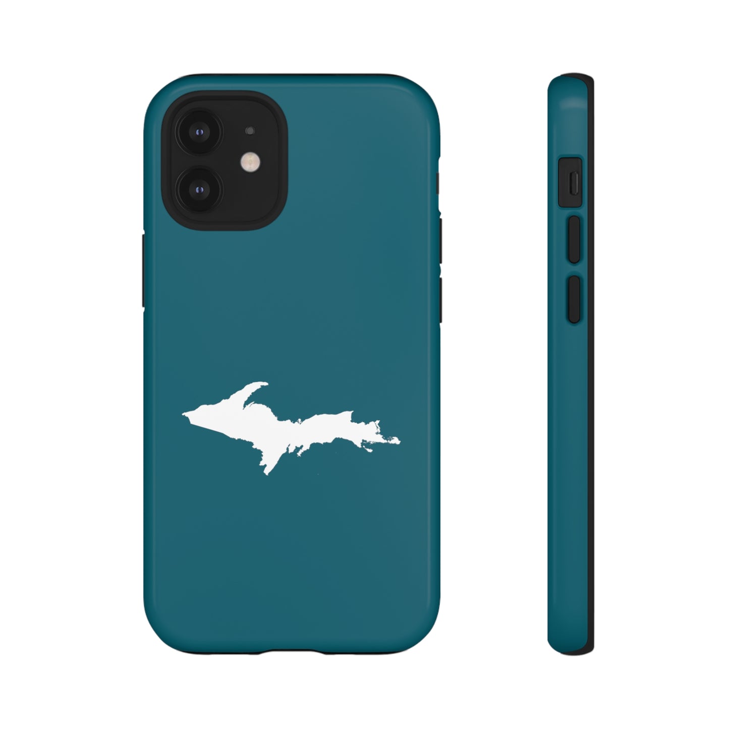 Michigan Upper Peninsula Tough Phone Case (Auburn Hills Teal w/ UP Outline) | Apple iPhone