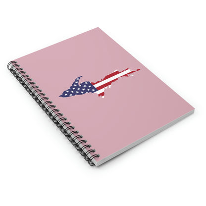 Michigan Upper Peninsula Spiral Notebook (w/ UP USA Flag Outline) | Pink