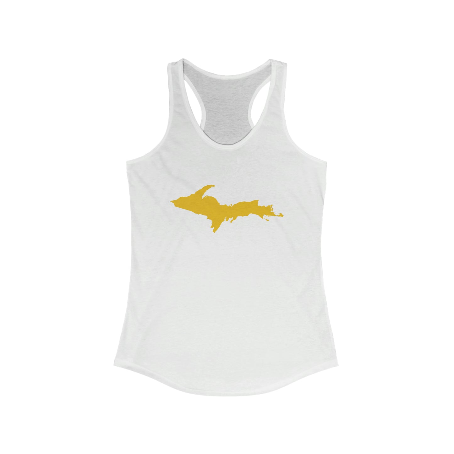 Michigan Upper Peninsula Tank Top (w/ Gold UP Outline) | Women's Racerback