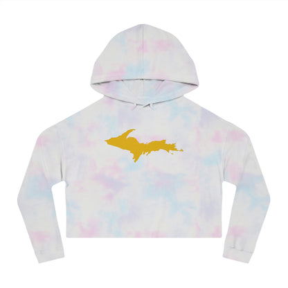 Michigan Upper Peninsula Hoodie (w/ Gold UP Outline) | Lightweight Cropped