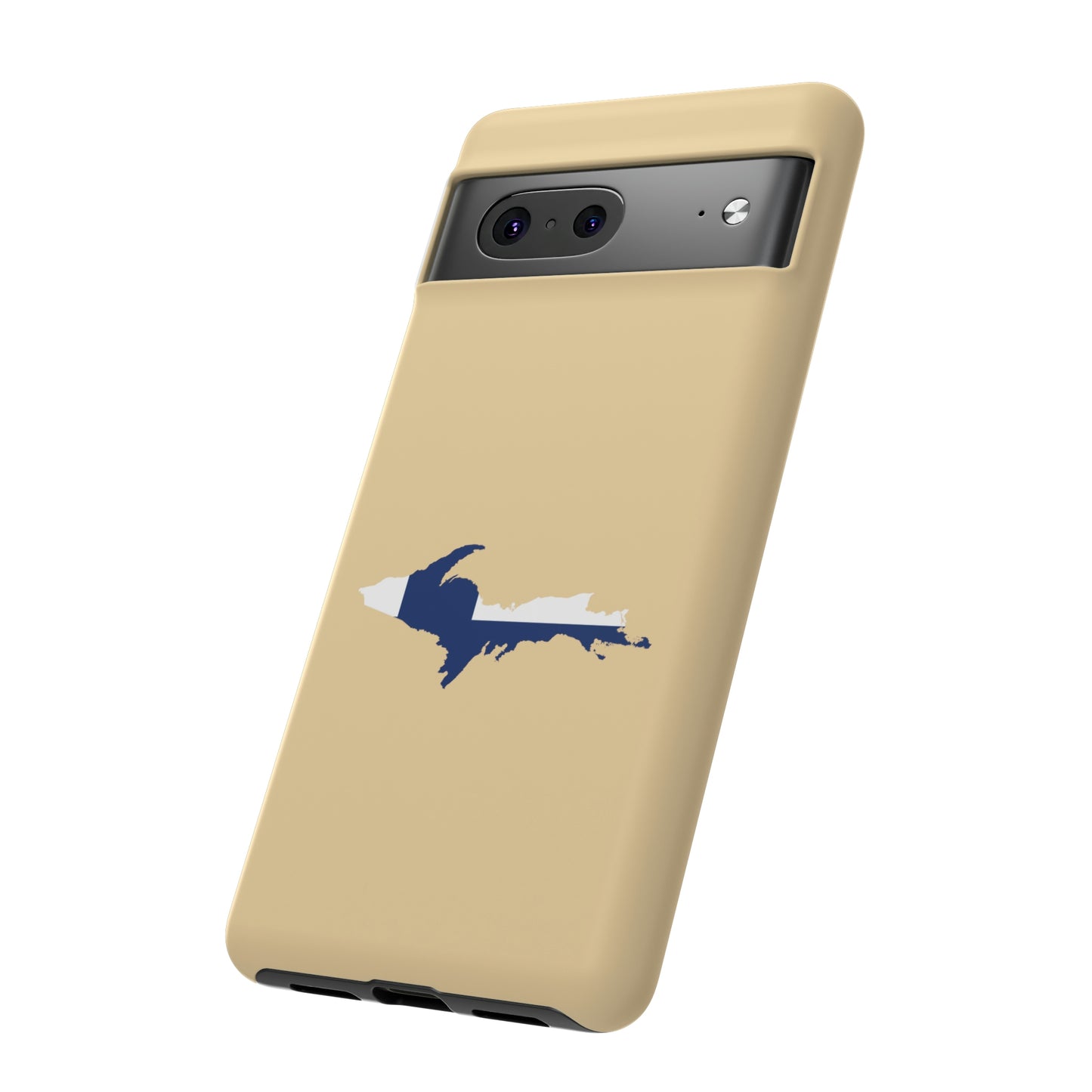 Michigan Upper Peninsula Tough Phone Case (Maple Color w/ UP Finland Flag Outline) | Samsung & Pixel Android