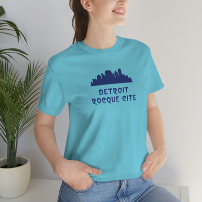 'Détroit Rocque Cité' with Skyline T-Shirt | Unisex Standard Fit