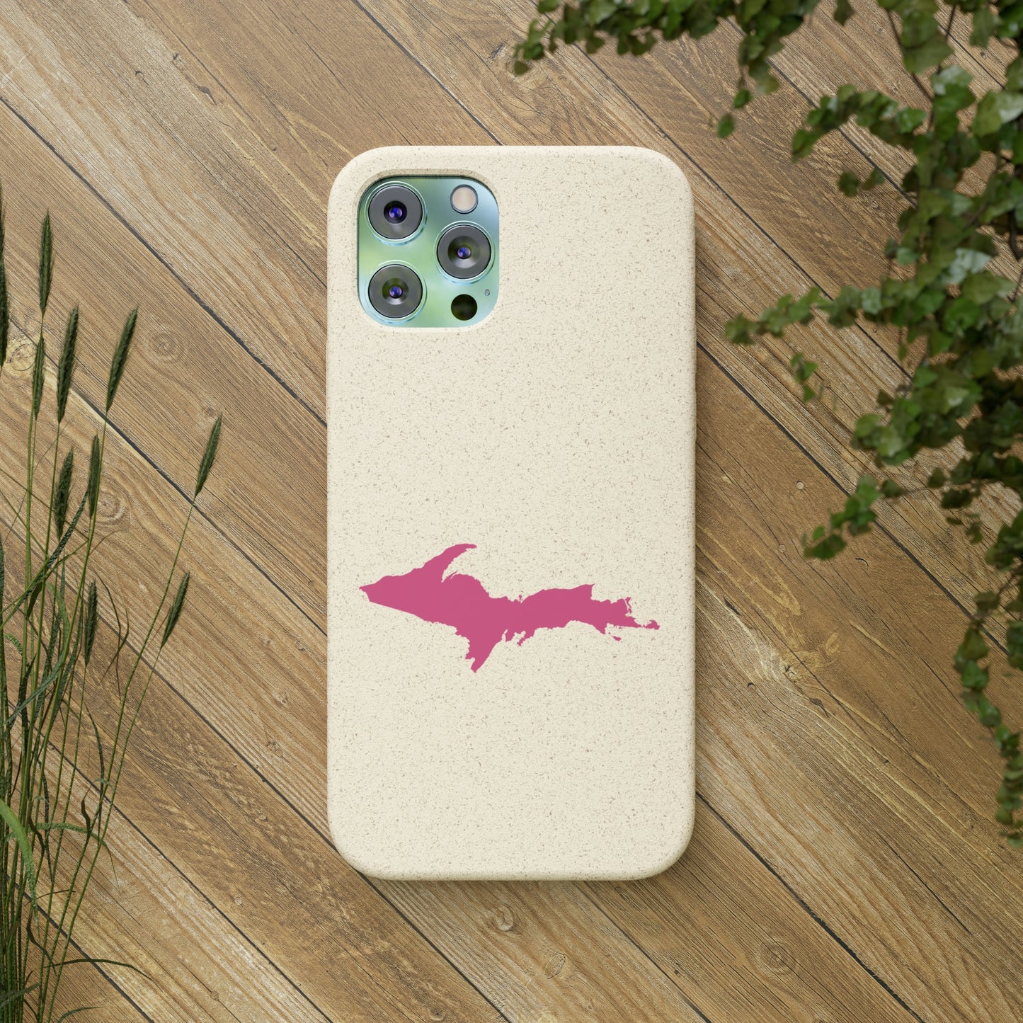 Michigan Upper Peninsula Biodegradable Phone Cases (w/ Pink UP Outline) | Apple iPhone